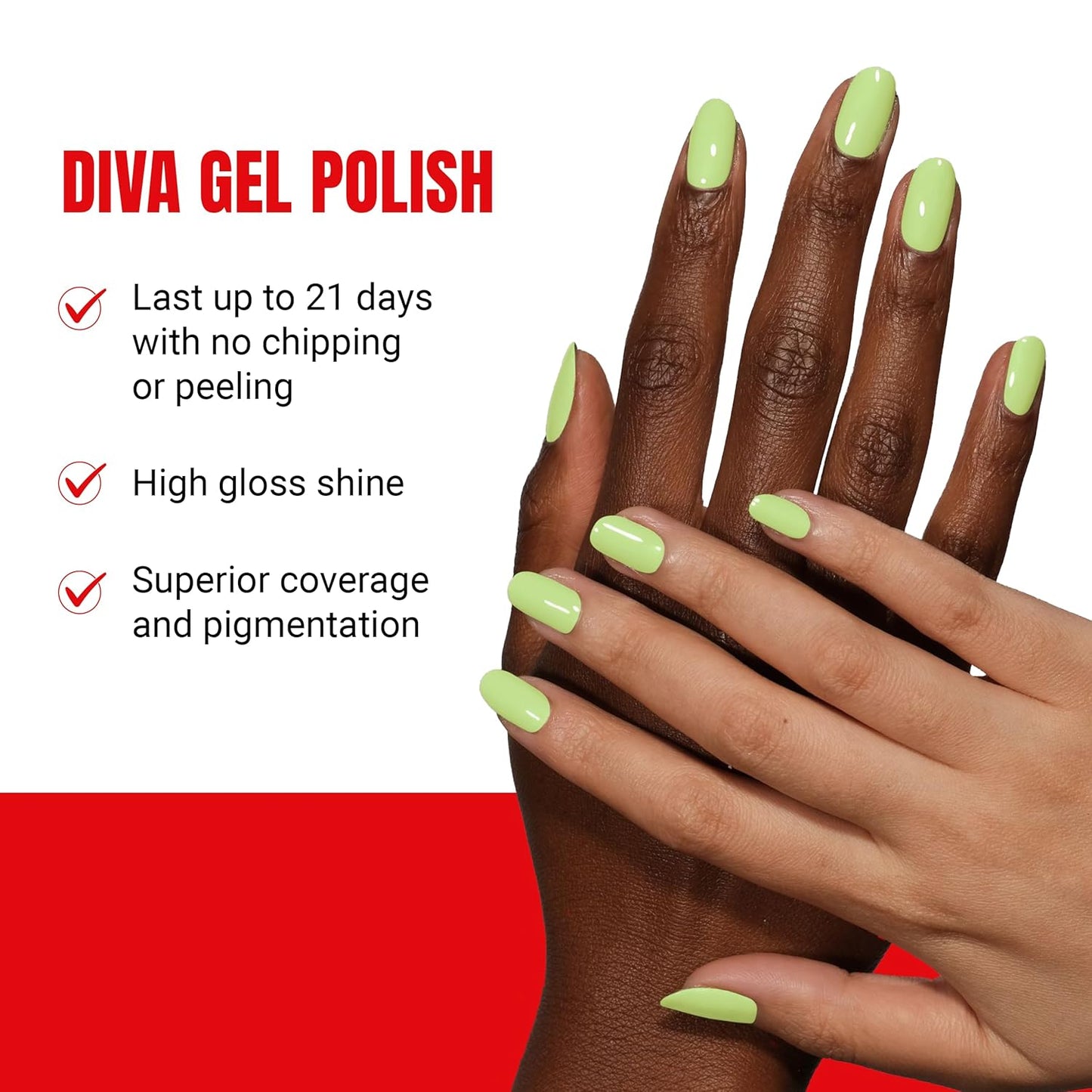 DND Gel Diva Polish Set - 1 each of Gel Polish and Nail Polish, 117 Dewy Limeade, 0.5 Fl Oz