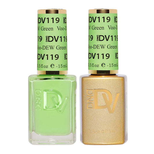 DND Gel Diva Polish Set - 1 each of Gel Polish and Nail Polish, 119 Voo-DEW Green, 0.5 Fl Oz