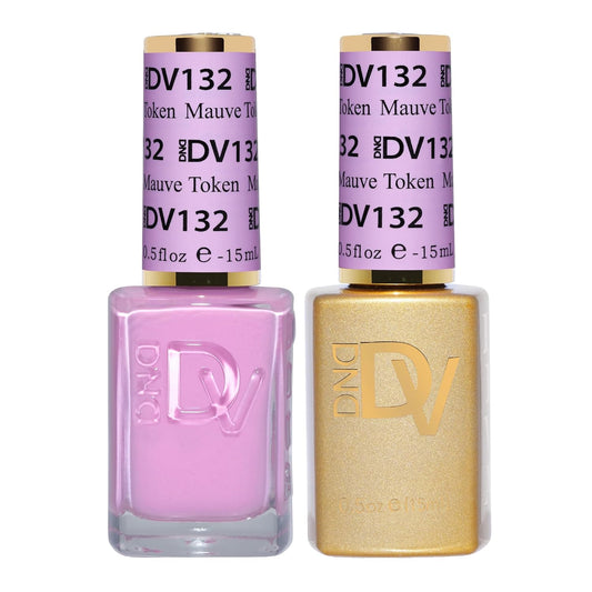 DND Gel Diva Polish Set - 1 each of Gel Polish and Nail Polish, 132 Mauve Token, 0.5 Fl Oz