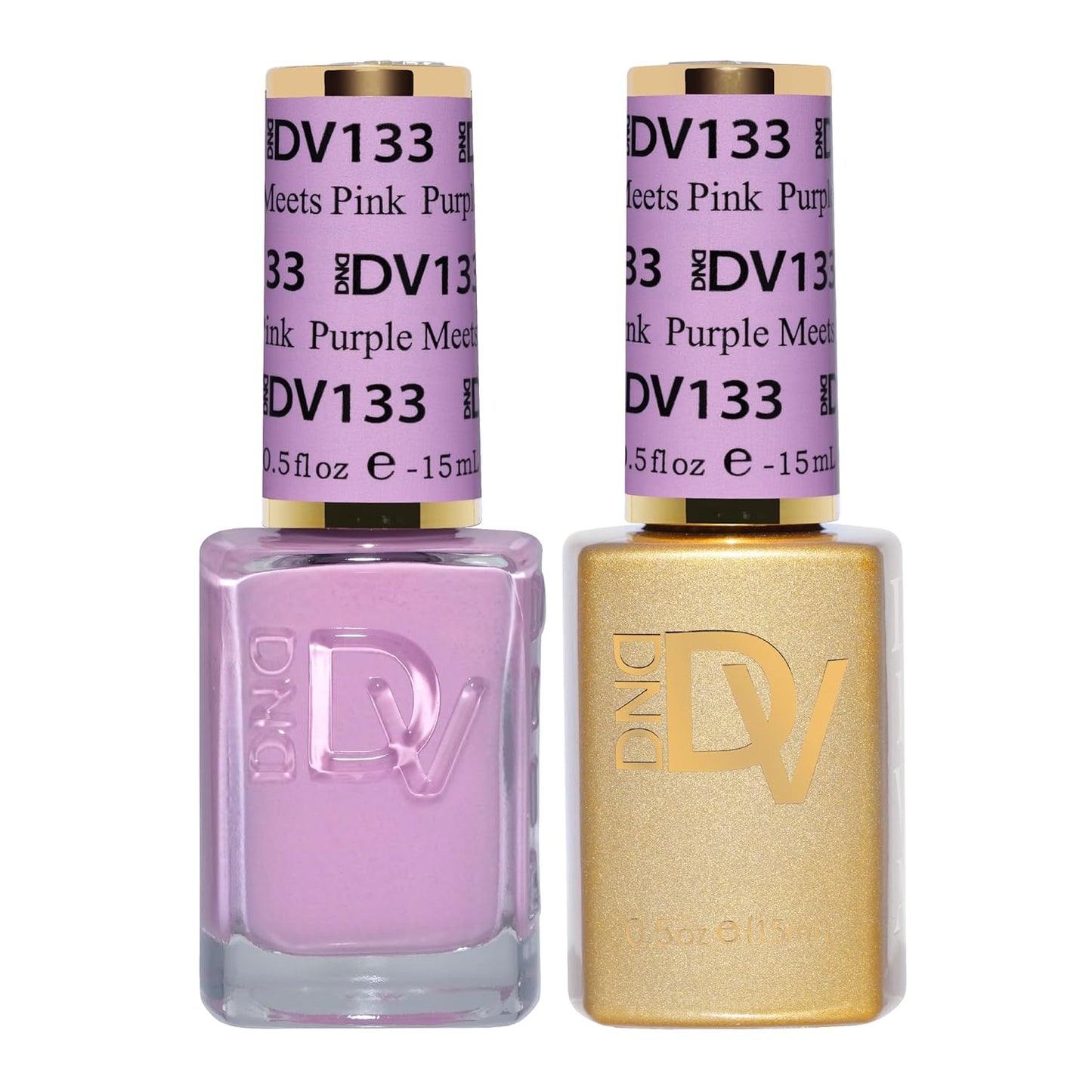 DND Gel Diva Polish Set - 1 each of Gel Polish and Nail Polish, 133 Purple Meets Pink, 0.5 Fl Oz