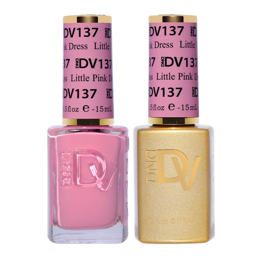 DND Gel Diva Polish Set - 1 each of Gel Polish and Nail Polish, 137 Little Pink Dress, 0.5 Fl Oz