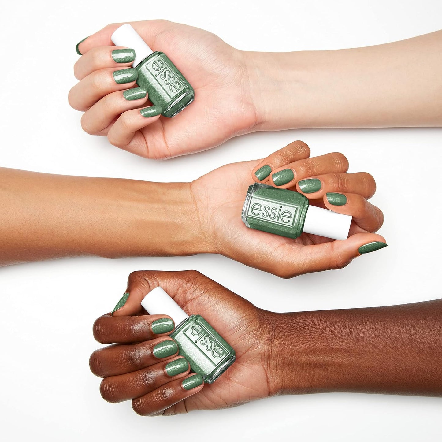 essie Salon-Quality Nail Polish, 8-Free Vegan, Winter 2022, Sage Green, Head To Mistletoe, 0.46 oz.