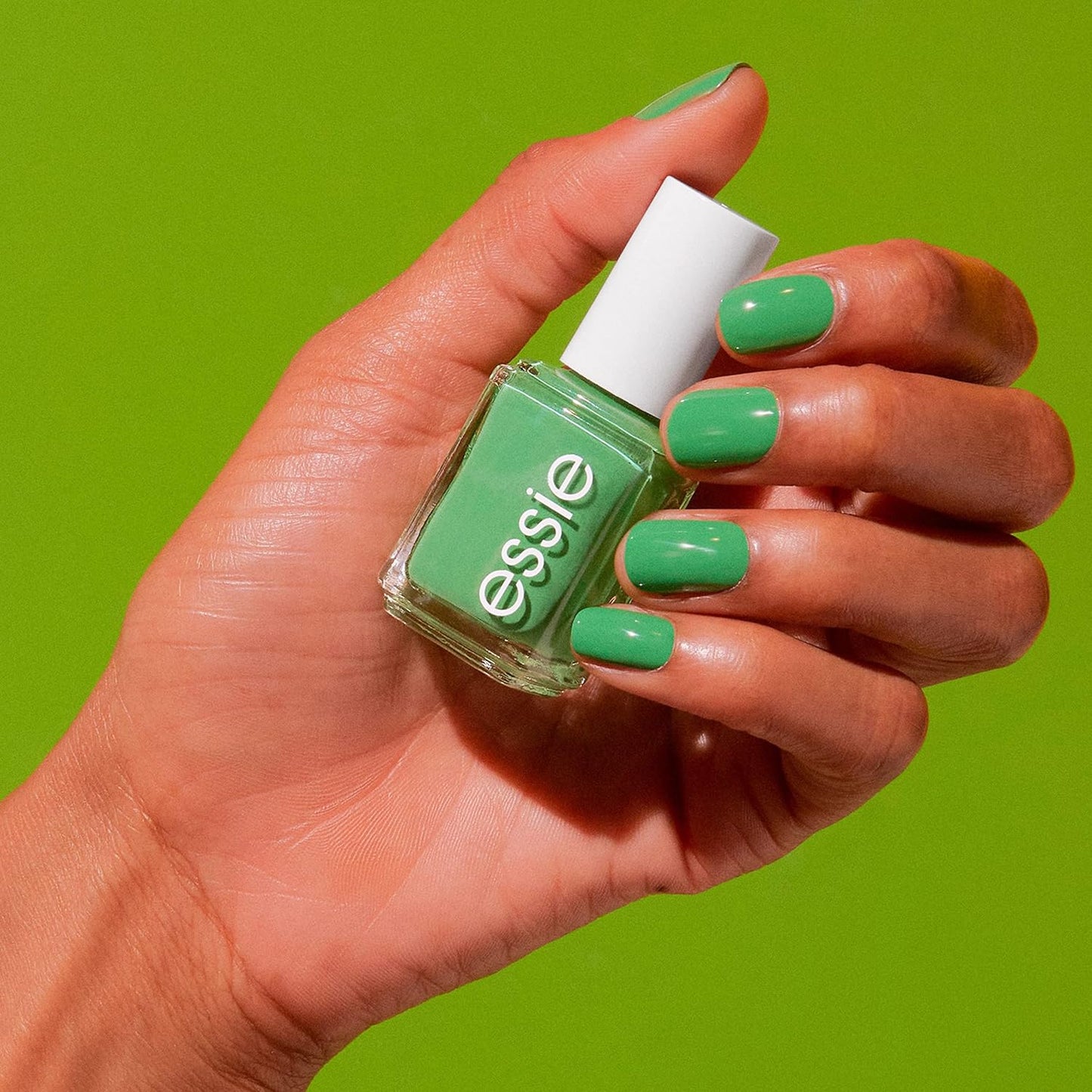 essie Salon-Quality Nail Polish, 8-Free Vegan, Push Play Collection, Green, Grass Never Greener, 0.46 oz.