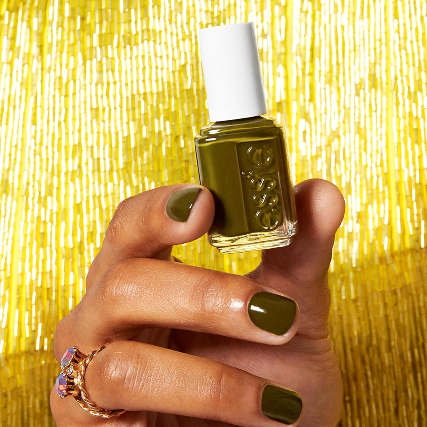 essie Salon-Quality Nail Polish, Vegan, Fall 2023, Olive Green, Meet Me at Midnight, 0.46 fl oz