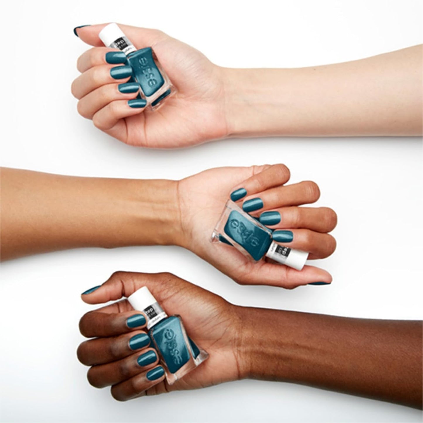 essie gel couture long-lasting nail polish, vegan, teal, Jewels And Jacquard Only