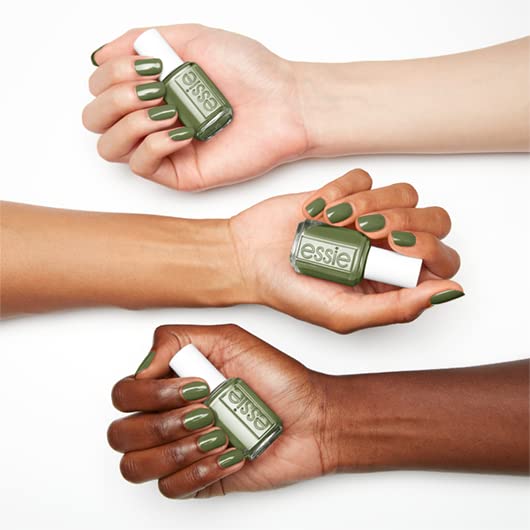 essie nail polish, ferris of them all collection, muted khaki-green nail color with a cream finish, win me over, 0.46 fl. oz.