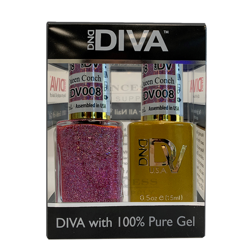 DND Gel Diva Polish Set - 1 each of Gel Polish and Nail Polish, 008 Queen Conch, 0.5 Fl Oz