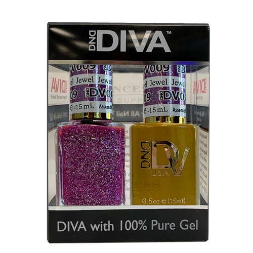 DND Gel Diva Polish Set - 1 each of Gel Polish and Nail Polish, 009 Jewel, 0.5 Fl Oz