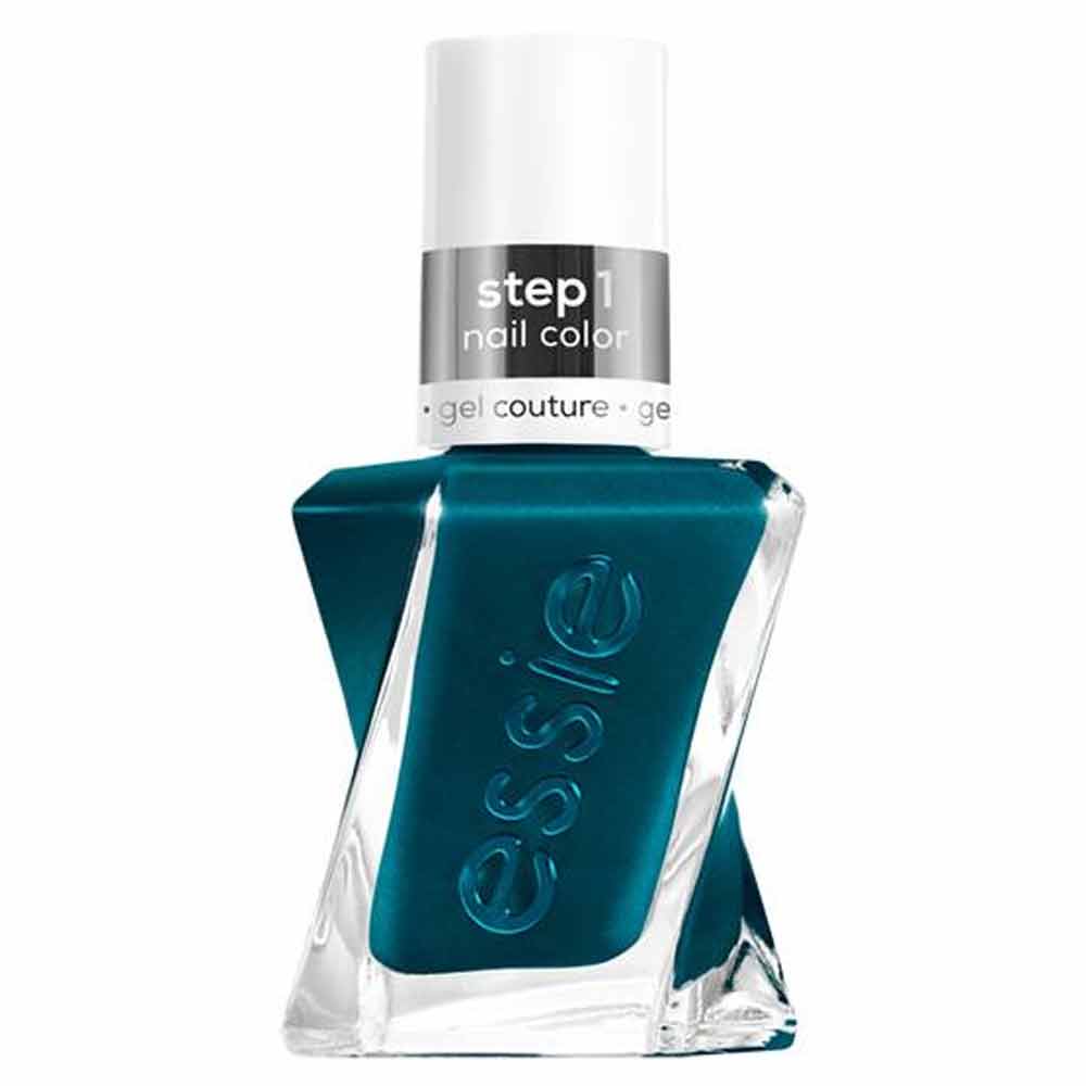 essie gel couture long-lasting nail polish, vegan, teal, Jewels And Jacquard Only