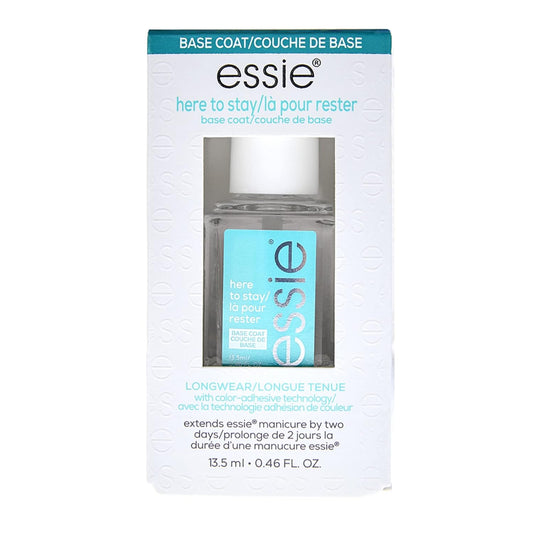 essie Nail Care, 8-Free Vegan, Here To Stay Base Coat, long-lasting nail polish, 0.46 fl oz