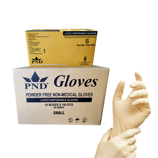 PND Latex Disposable Glove Case/10boxes - Small Size (Net:$6.00/box)