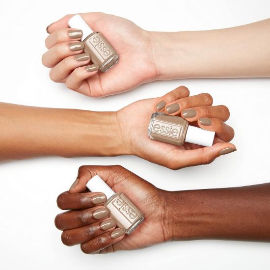 Picture of essie  vegan nail polish, Hike It Up, fall 2022 collection, midtone neutral tan 0.46 oz