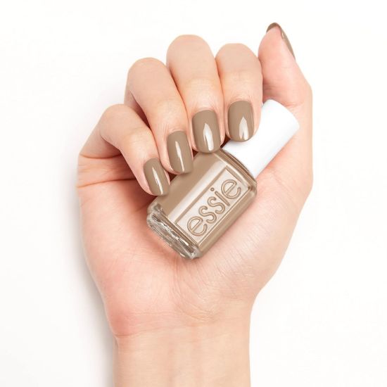 Picture of essie  vegan nail polish, Hike It Up, fall 2022 collection, midtone neutral tan 0.46 oz